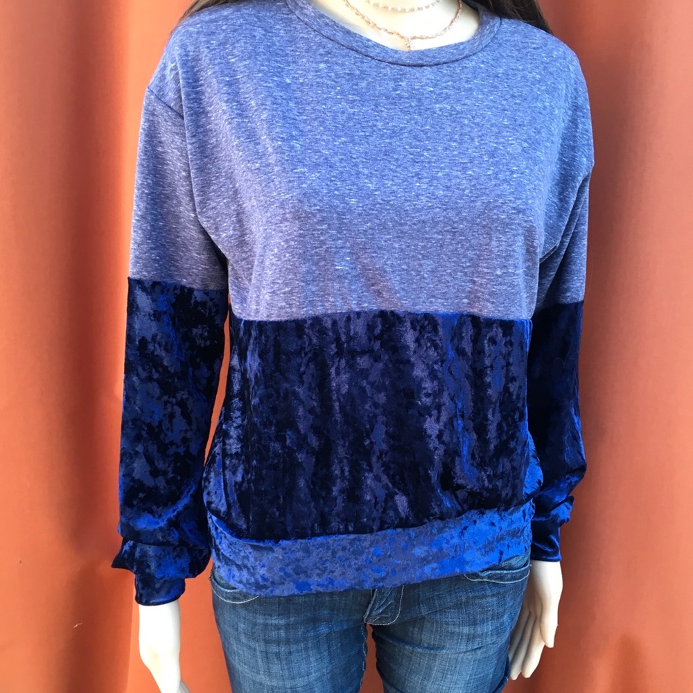 COLOR BLOCK JERSEY AND VELVET - Picture 5 of 6
